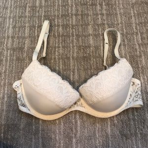 White bra with lace trim